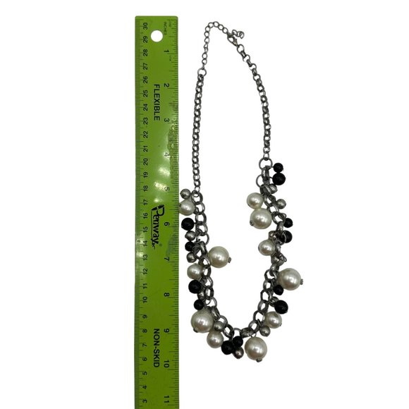 Womens Necklace Jewelry 10.25" Choker Faux Pearl Beads White Black Grey Costume - Picture 16 of 16